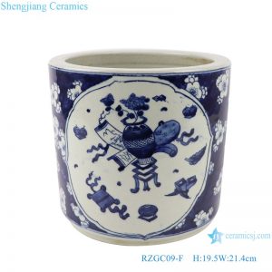 RZGC09-F Blue and white ice plum design antique design ceramic pen holder