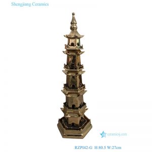 RZPI42-G gold plating ceramic decorative pagoda