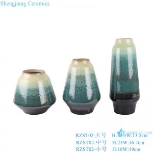 RZST02 Color glaze kiln glaze green glaze set of three large ceramic vases
