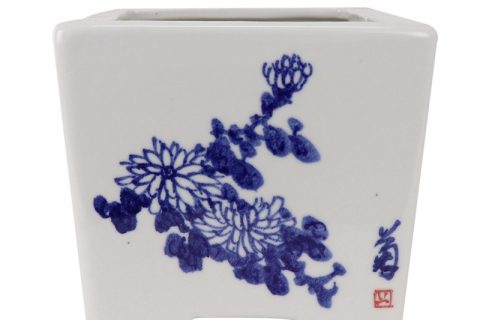 RZTE04 Blue and white flowerpot of plum, orchid, bamboo and chrysanthemum pattern