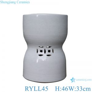 RYLL45 White copper money hole design shaped stool