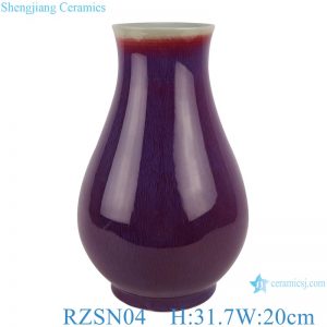 RZSN04 Lang red glazed kiln glaze blue fu bucket vase