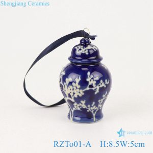 RZTo01-A Blue&white ice plum small porcelain general jar pendant