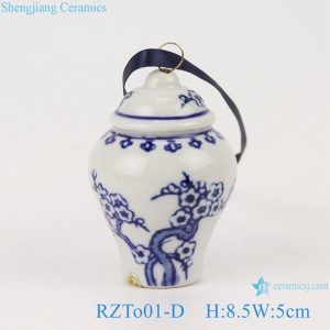 RZTo01-D Blue&white plum design pocelain general jar pendant