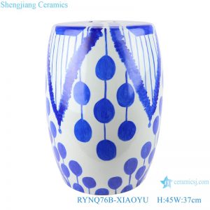 RYNQ76B-XIAOYU Blue circle geometry porcelain stool home use