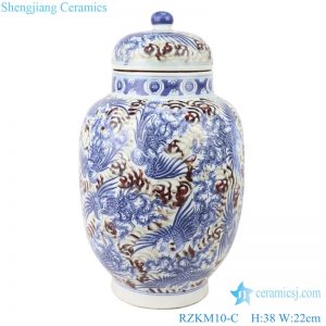 RZKM10-C Blue&white porcelain dragon design ginger jar