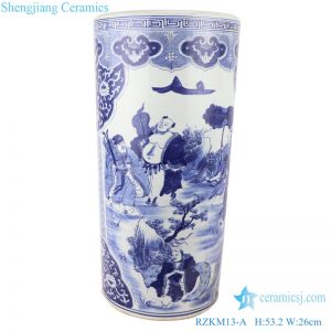 RZKM13-A Blue&white porcelain multi-figure design vases umbrella stand