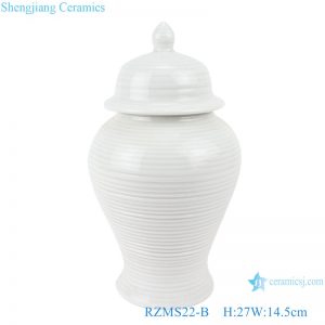 RZMS22-B White Glazed Porcelain Line Ceramic Storage Ginger Jars