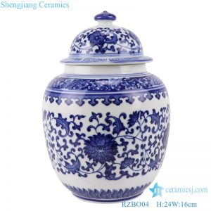 RZBO04 Blue and white twisted branches ceramic tea pot