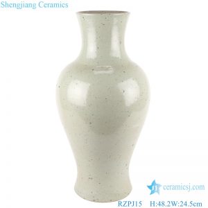 RZPJ15 Antique White Glazed Clay Ceramic Fish Bottle Porcelain Vase