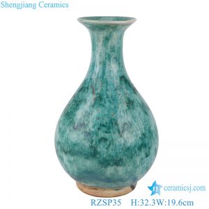 RZSP35 Porcelain Kiln green glazed Okho spring bottle vase Decor