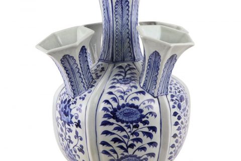 RZKR13 Jingdezhen Blue and White 5 holes Tulipiere Porcelain Vase