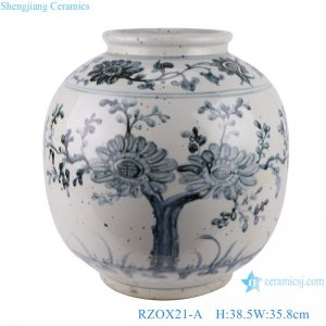 RZOX21-A Jingdezhen Ancient Sunflower design Ancient Storage Pot Urn Vases Jars