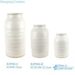RZPI06-A-B-C Chinese conventional white ceramic tea jar