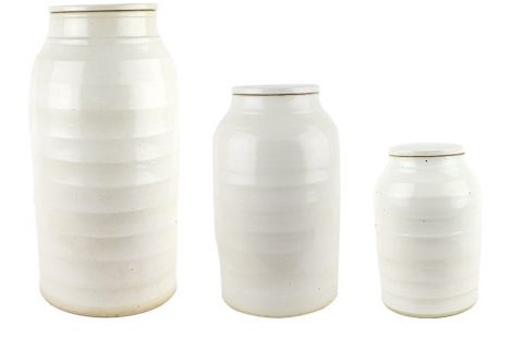RZPI06-A-B-C Chinese conventional white ceramic tea jar