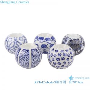 RZTo12-A-B-C-D-E Unique Jingdezhen Blue and White Ceramic Candle Holder