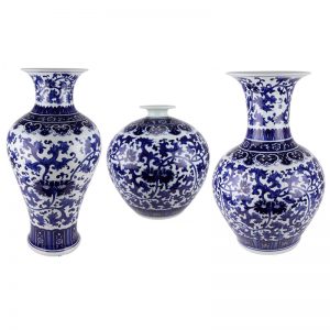 RXAL01/RXAL02/RXAL03  Blue and White Jingdezhen Porcelain Twisted flower Ceramic tabletop Vase