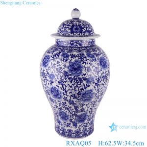RXAQ05 Large size Porcelain Twisted flower Pattern Lidded ginger jars Ceramic Temple jars