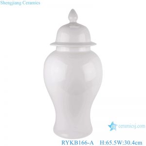 RYKB166-A Pure White Glazed Porcelain Lidded Ginger jars smooth Ceramic storage Pot