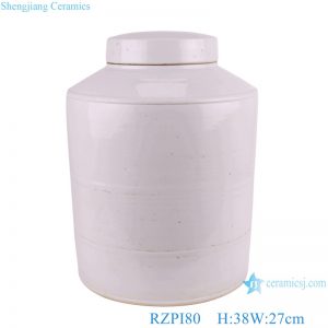 RZPI80 Antique White Color Glazed Straight tea pot Ceramic Tin Jars