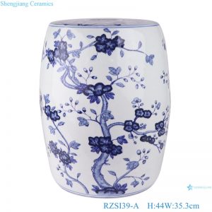 RZSI39-A Jingdezhen Porcelain Plum flower pattern Round Coin Copper ceramic Garden Drum stools seat