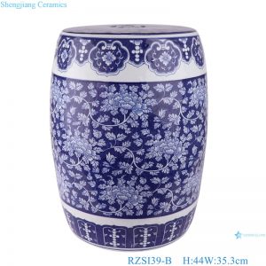 RZSI39-B Porcelain Dark blue glazed copper Cion hole Plum Blossom ceramic Drum stools