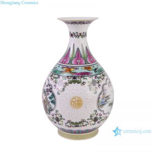 RXBG03-A Jingdezhen Exquisite Colorful Porcelain Twisted flower Pattern Ceramic Flower Vase