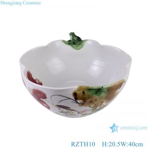RZTH10 flower shape  lotus pattern ceramic bowl porcelain planter
