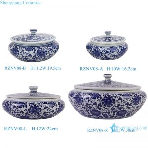 RZNV08-A-B-XL-L  blue and white four sizes flower pattern ceramic tea pot