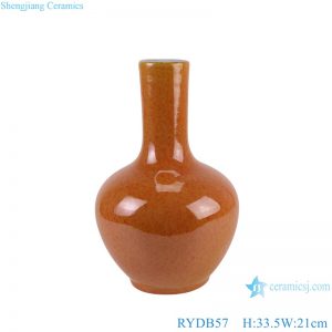RYDB57 red fambe blaze globular porcelain vase