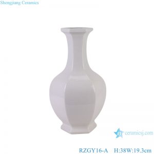 RZGY16-A White Color Hexagonal Home Decorative Porcelain Flower Vase