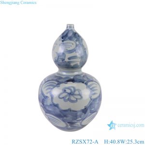 RZSX72-A Jingdzhen Porcelain Sunflower Patterns Gourd shape Ceramic Flower Vase