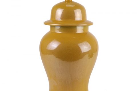 RYDB58-A-S Jingdezhen crack glazed yellow color porcelain temple jar