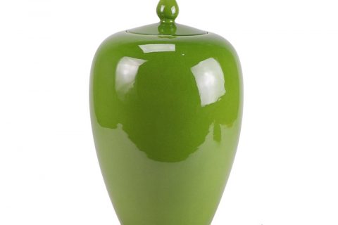 RYDB59-A Jingdezhen color glazed green wax gourd shape porcelain jar