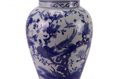 RZSC51-A  hand painted blue and white flower and birds pattern ceramic big tank