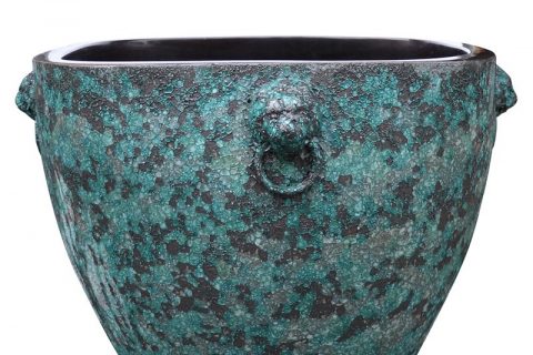 RZUH02-A-L-M-S Unique kiln transmutation blue and black color three sizes ceramic flower pot