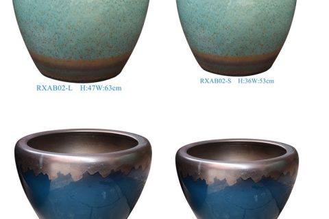 RXAB02-L-S-03-L-S Jingdezhen fambe color big ceramic tank large planter