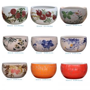 RXAC02-03-07-08-09-10-11-12-16 Jingdezhen beautiful hand painted ceramic fish bowl