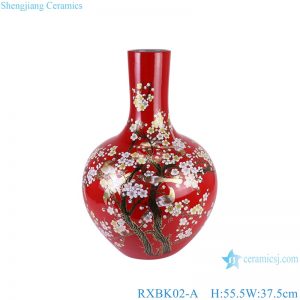 RXBK02-A colorful blossom flowers pattern ceramic vase for home decoration