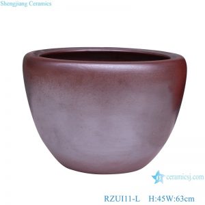 RZUI11-L High quality apple mouth rust red glazed fish tank pure brown flower water ceramic planter pot