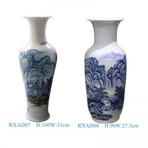 RXAD07-08 39inch 35inch Jingdezhen high quality hand painted landscape pattern ceramic floor vase