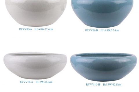 RYVV08-A-B-10-A-B Jingdezhen beautiful crackled plain color ceramic planter pots