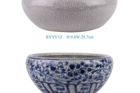 RYVV12-13 Asia beautiful crackled blue and white ceramic ceramic flower pots