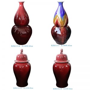 RZRi115-H-I-J-L-S Jingdezhen high quality oxblood red ceramic large templer jar