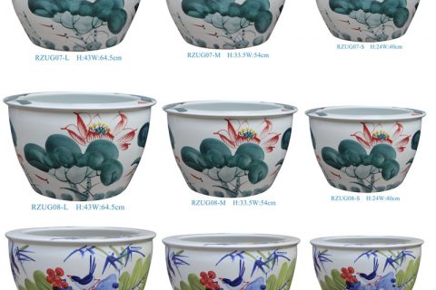 RZUG07-08-09-L-M-S Chinese beautiful low price big size ceramic pot planter