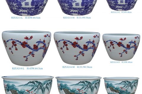 RZUG13-14-15-L-M-S Jingdezhen cost-effecient ceramic garden flower pot