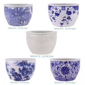 RZUG17-18-19-20-21-22-S Jingdezhen cost-efficient flower pattern ceramic planter