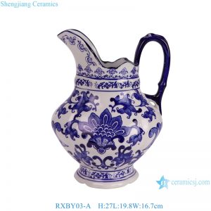 RXBY03-A Chinese blue and white twisted branch pattern portable kettle ceramic vase for home decoration