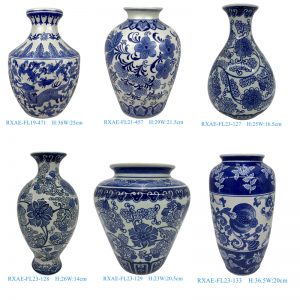 RXAE cheap price blue and white floral design ceramic vase for home decoration