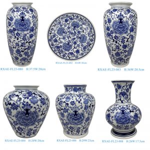RXAE-FL23-080-082-083-084-086-088 cheap price blue and white floral pattern ceramic vase for home decoration